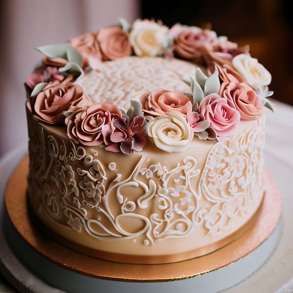 A Beautiful Round Cake for engagement