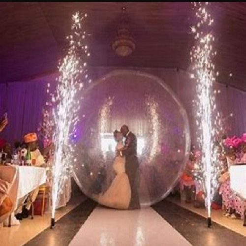 Giant Bubble Entrance of bride and groom