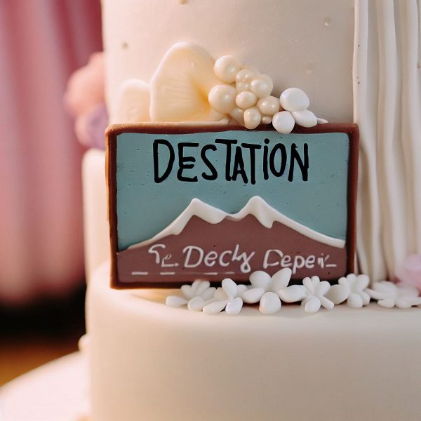 sneak peak of destination in cake