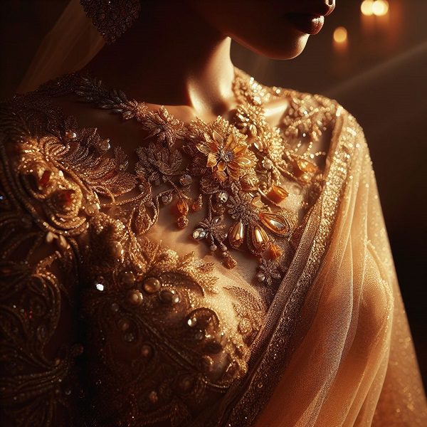 Golden Glimmering Saree Design