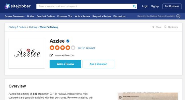 Azzlee reviews on sitejabber