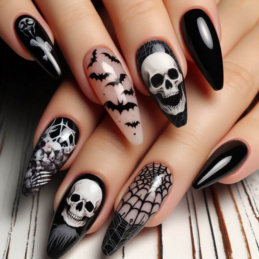 Spooky and Edgy Nail Art