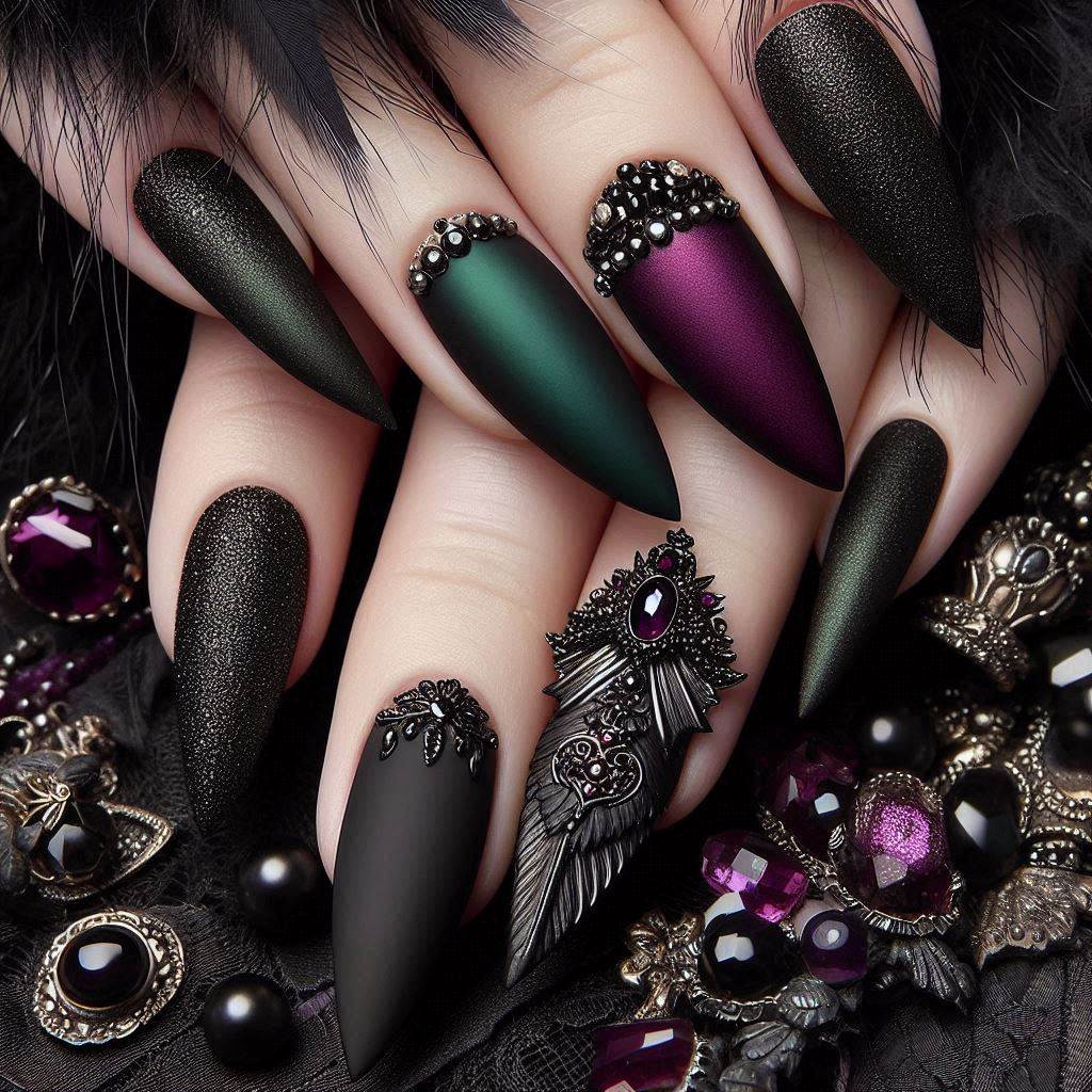 velvet gothic nails